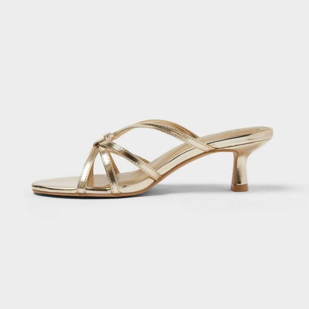 Women’s Cornelia Heels with Memory Foam Insole - A New Day Gold 7.5 - Picture 2 of 4